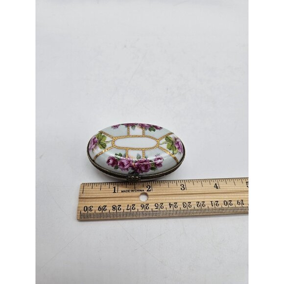 Meander BV Dutch Porcelain Trinket Boxes With Pink Roses Boho Vintage - Picture 8 of 11